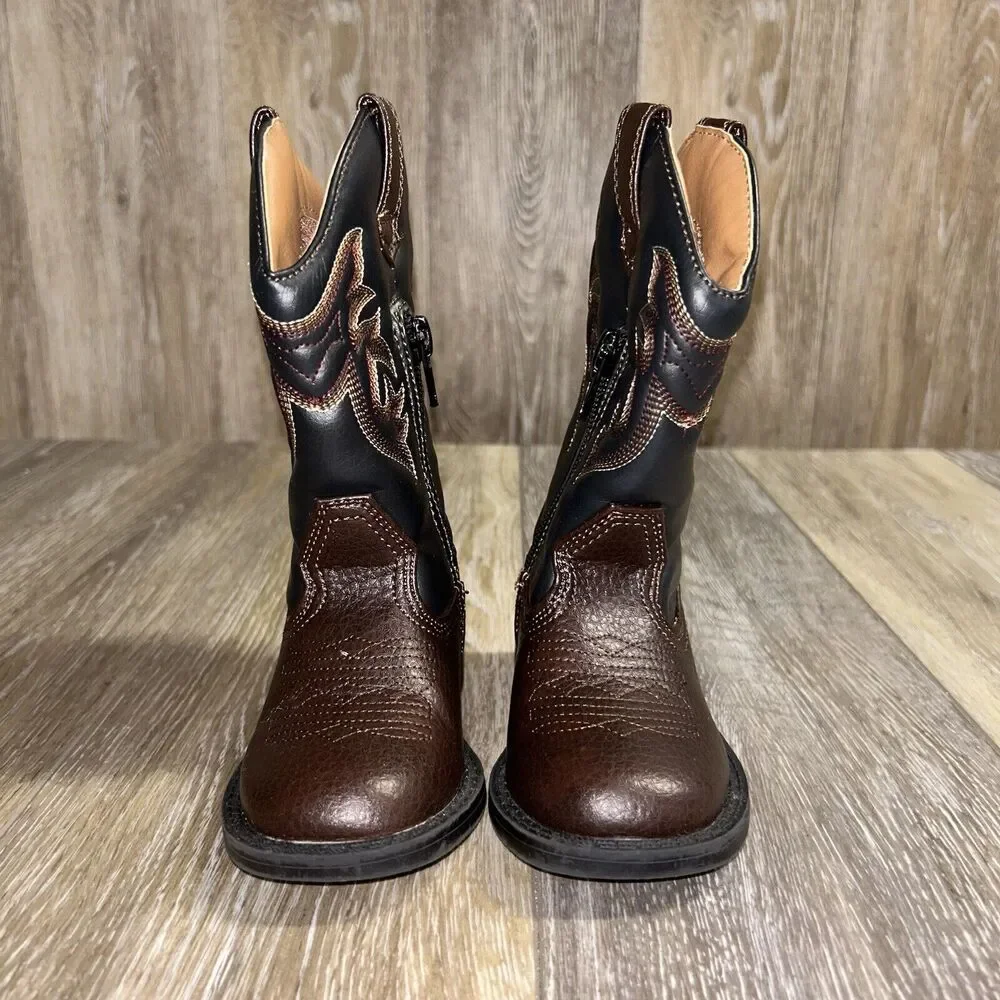 Austin Trading Co Kids Infant Youth US Size 6 Brown Black Western Style Boots